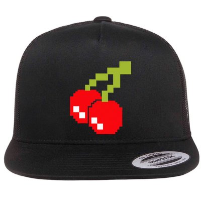 Pixel Cherries 80s Video Game Halloween Costume Flatbill Hat