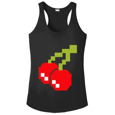 Pixel Cherries 80s Video Game Halloween Costume Ladies PosiCharge Competitor Racerback Tank