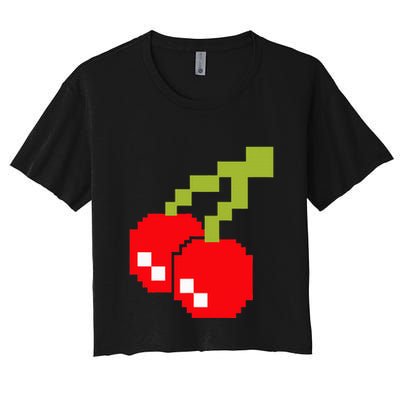 Pixel Cherries 80s Video Game Halloween Costume Crop Top