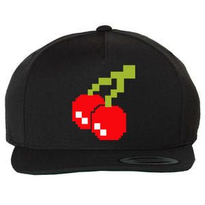 Pixel Cherries 80s Video Game Halloween Costume Wool Snapback Cap