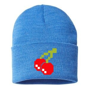 Pixel Cherries 80s Video Game Halloween Costume Sustainable Knit Beanie