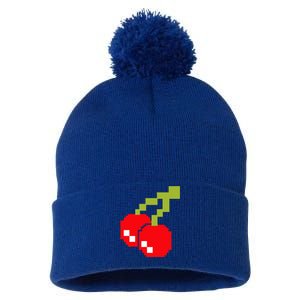 Pixel Cherries 80s Video Game Halloween Costume Pom Pom 12in Knit Beanie