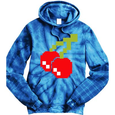 Pixel Cherries 80s Video Game Halloween Costume Tie Dye Hoodie