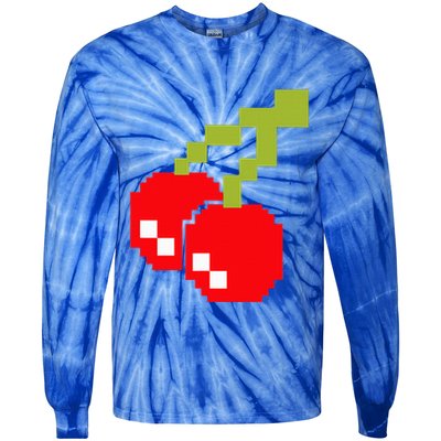 Pixel Cherries 80s Video Game Halloween Costume Tie-Dye Long Sleeve Shirt