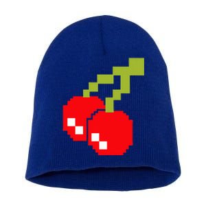 Pixel Cherries 80s Video Game Halloween Costume Short Acrylic Beanie