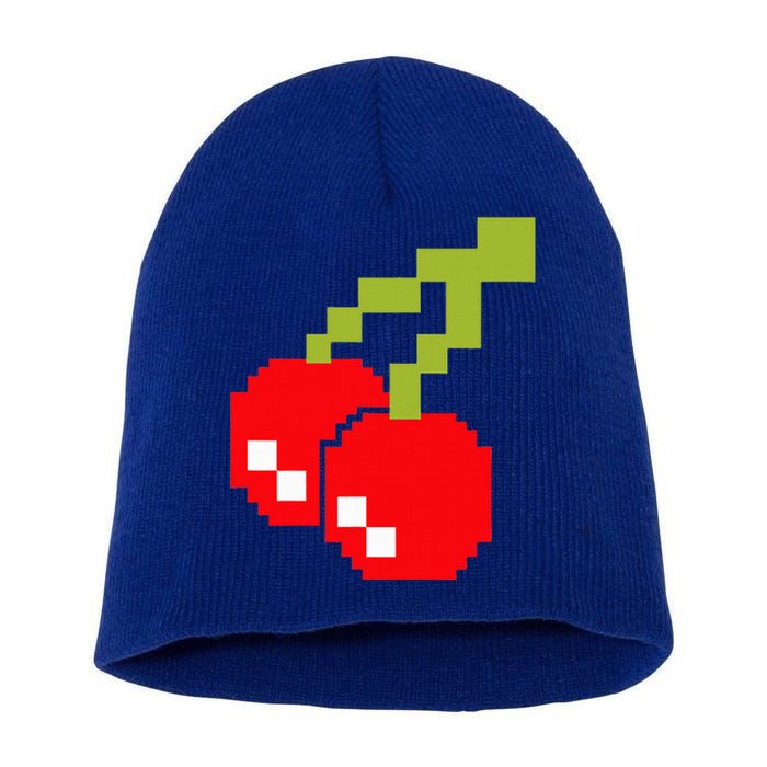 Pixel Cherries 80s Video Game Halloween Costume Short Acrylic Beanie