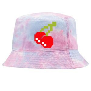 Pixel Cherries 80s Video Game Halloween Costume Tie-Dyed Bucket Hat