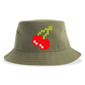 Pixel Cherries 80s Video Game Halloween Costume Sustainable Bucket Hat