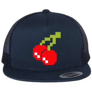 Pixel Cherries 80s Video Game Halloween Costume Flat Bill Trucker Hat