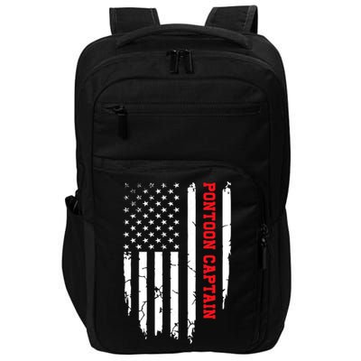 Pontoon Captain American Flag Pontooning Pontoon Boating Impact Tech Backpack