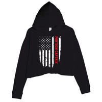 Pontoon Captain American Flag Pontooning Pontoon Boating Crop Fleece Hoodie