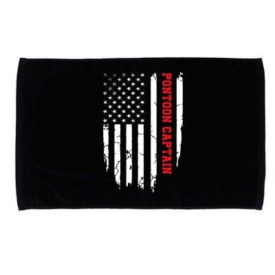Pontoon Captain American Flag Pontooning Pontoon Boating Microfiber Hand Towel
