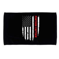 Pontoon Captain American Flag Pontooning Pontoon Boating Microfiber Hand Towel