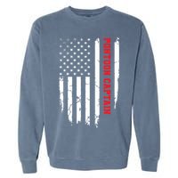 Pontoon Captain American Flag Pontooning Pontoon Boating Garment-Dyed Sweatshirt