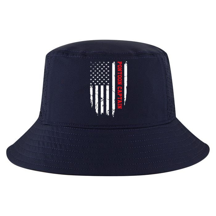 Pontoon Captain American Flag Pontooning Pontoon Boating Cool Comfort Performance Bucket Hat