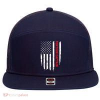 Pontoon Captain American Flag Pontooning Pontoon Boating 7 Panel Mesh Trucker Snapback Hat