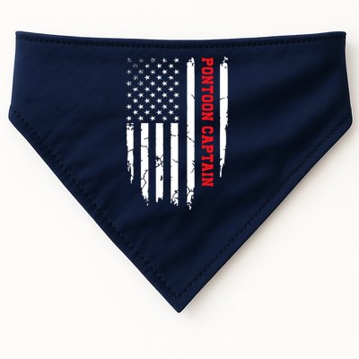 Pontoon Captain American Flag Pontooning Pontoon Boating USA-Made Doggie Bandana