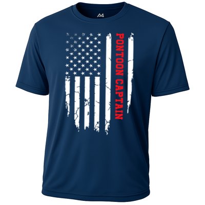 Pontoon Captain American Flag Pontooning Pontoon Boating Performance Shirt