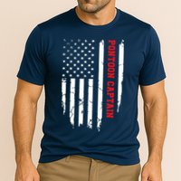 Pontoon Captain American Flag Pontooning Pontoon Boating Performance Shirt