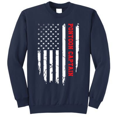 Pontoon Captain American Flag Pontooning Pontoon Boating Sweatshirt