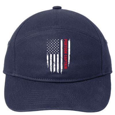 Pontoon Captain American Flag Pontooning Pontoon Boating 7-Panel Snapback Hat