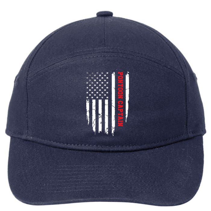 Pontoon Captain American Flag Pontooning Pontoon Boating 7-Panel Snapback Hat