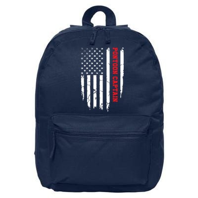 Pontoon Captain American Flag Pontooning Pontoon Boating 16 in Basic Backpack