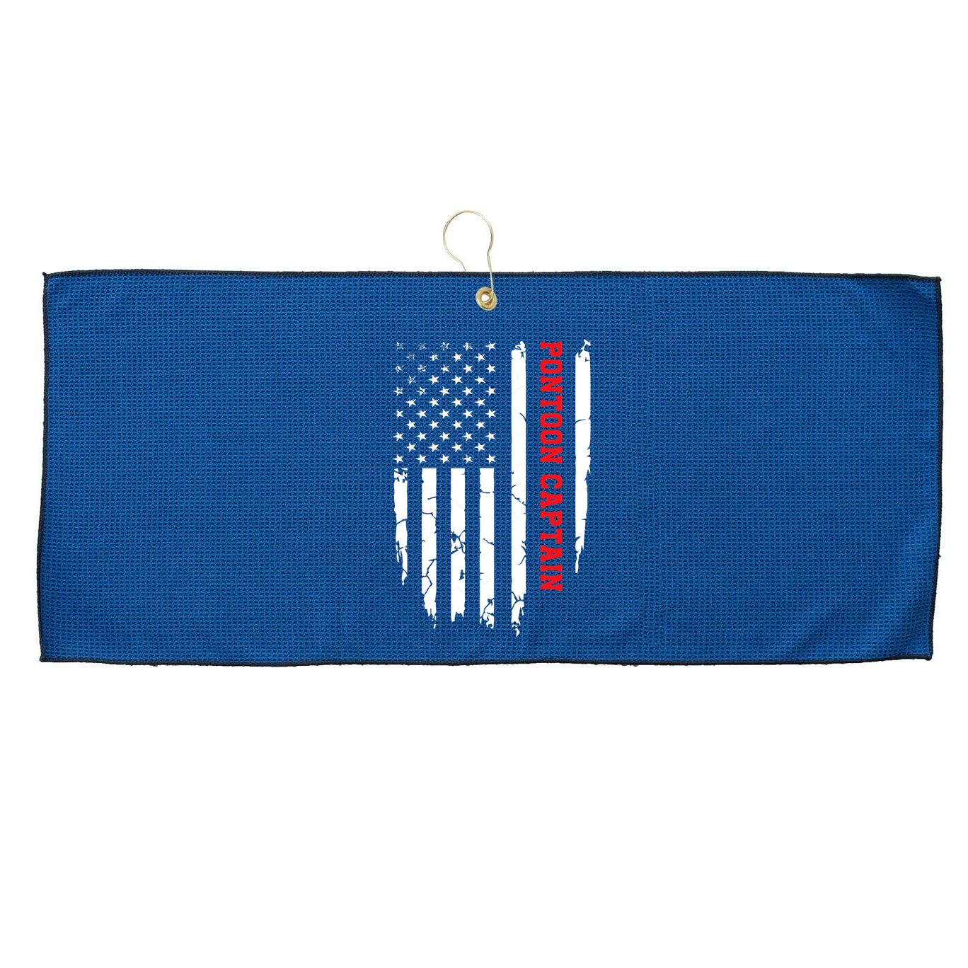 Pontoon Captain American Flag Pontooning Pontoon Boating Large Microfiber Waffle Golf Towel