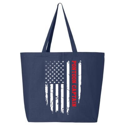 Pontoon Captain American Flag Pontooning Pontoon Boating 25L Jumbo Tote