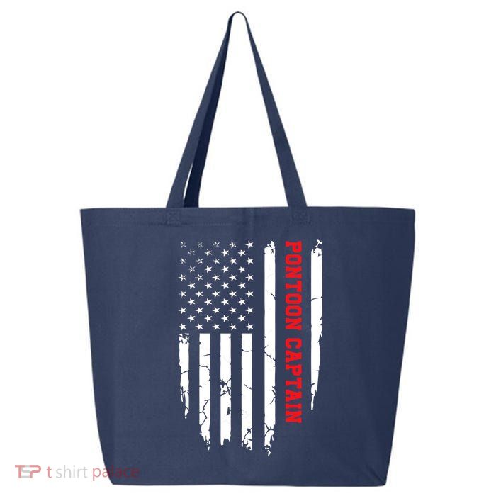 Pontoon Captain American Flag Pontooning Pontoon Boating 25L Jumbo Tote