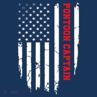 Pontoon Captain American Flag Pontooning Pontoon Boating Womens Tank Top
