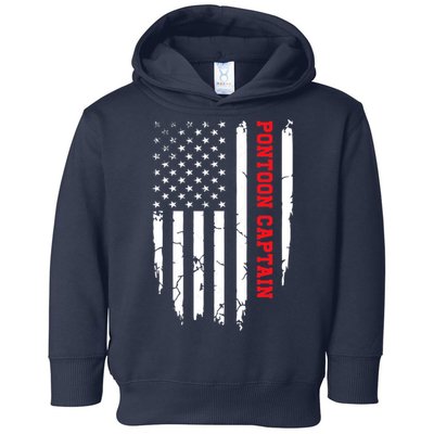 Pontoon Captain American Flag Pontooning Pontoon Boating Toddler Hoodie