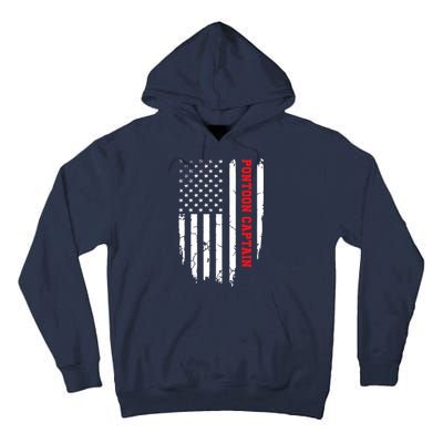 Pontoon Captain American Flag Pontooning Pontoon Boating Tall Hoodie