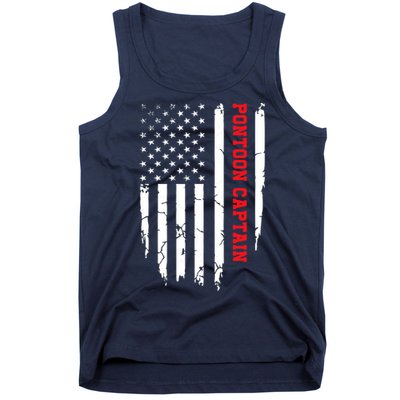 Pontoon Captain American Flag Pontooning Pontoon Boating Tank Top