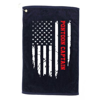 Pontoon Captain American Flag Pontooning Pontoon Boating Golf Towel