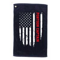 Pontoon Captain American Flag Pontooning Pontoon Boating Golf Towel