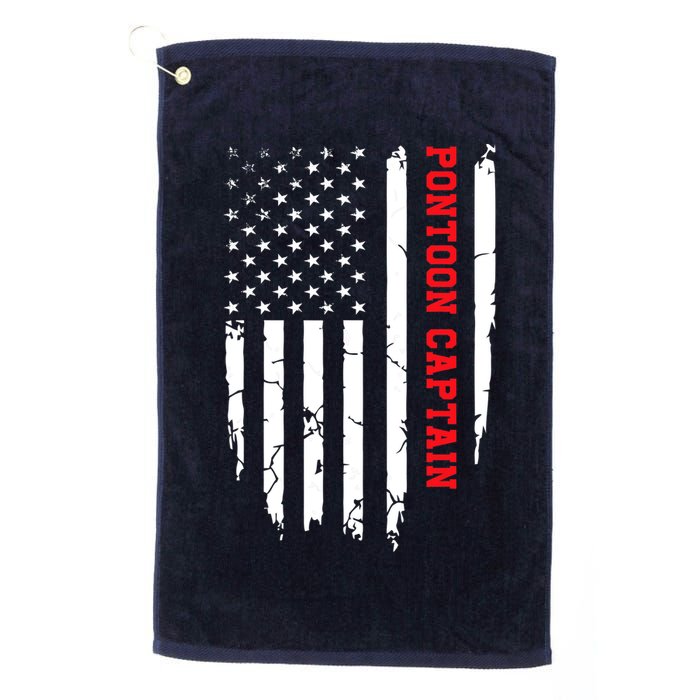 Pontoon Captain American Flag Pontooning Pontoon Boating Golf Towel