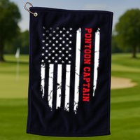 Pontoon Captain American Flag Pontooning Pontoon Boating Golf Towel
