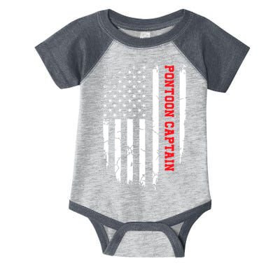 Pontoon Captain American Flag Pontooning Pontoon Boating Infant Baby Jersey Bodysuit