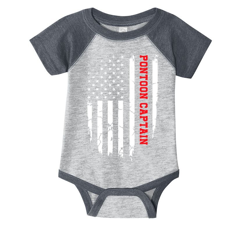 Pontoon Captain American Flag Pontooning Pontoon Boating Infant Baby Jersey Bodysuit