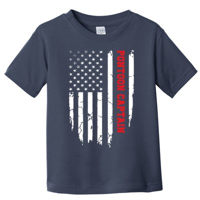 Pontoon Captain American Flag Pontooning Pontoon Boating Toddler T-Shirt