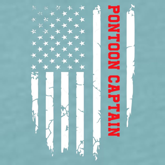 Pontoon Captain American Flag Pontooning Pontoon Boating Sueded Cloud Jersey T-Shirt