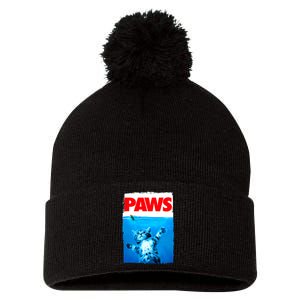 Paws Cat And Mouse Top, Cute Funny Cat Lover Parody Top Pom Pom 12in Knit Beanie