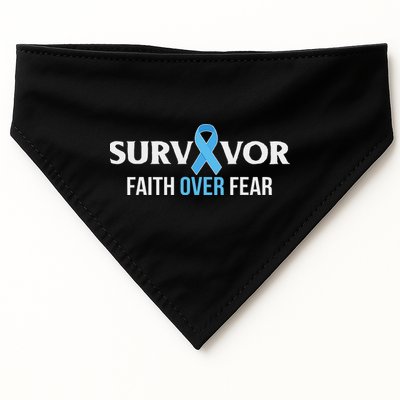 Prostate Cancer Awareness Survivor Gift Light Blue Ribbon USA-Made Doggie Bandana