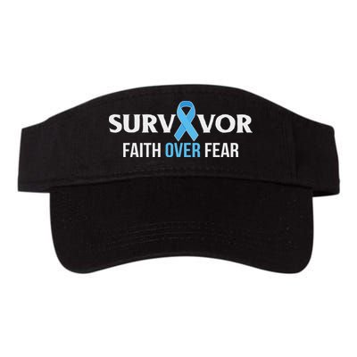 Prostate Cancer Awareness Survivor Gift Light Blue Ribbon Visor