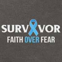 Prostate Cancer Awareness Survivor Gift Light Blue Ribbon Cotton Canvas Backpack