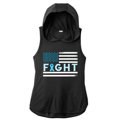 Prostate Cancer America Fight Prostate Cancer Awareness Gift Ladies PosiCharge Tri-Blend Wicking Draft Hoodie Tank