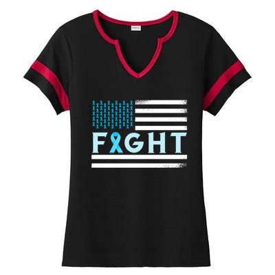 Prostate Cancer America Fight Prostate Cancer Awareness Gift Ladies Halftime Notch Neck Tee