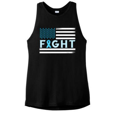 Prostate Cancer America Fight Prostate Cancer Awareness Gift Ladies PosiCharge Tri-Blend Wicking Tank