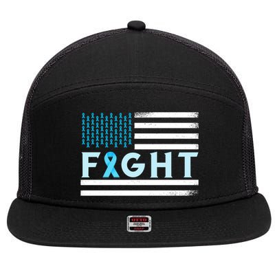 Prostate Cancer America Fight Prostate Cancer Awareness Gift 7 Panel Mesh Trucker Snapback Hat